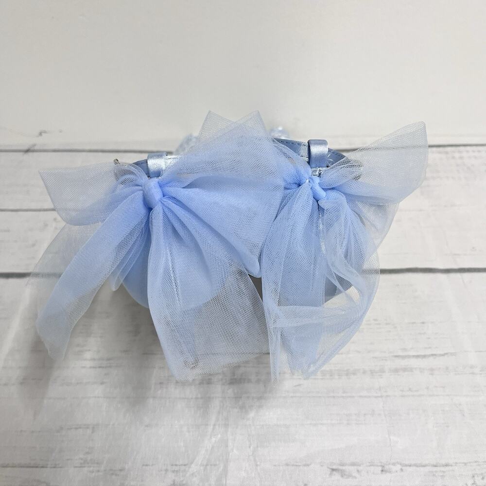 Coutgo Baby Blue Satin Lace High Heel Shoes size 9 Wedding Cocktail Formal Prom - Picture 3 of 14